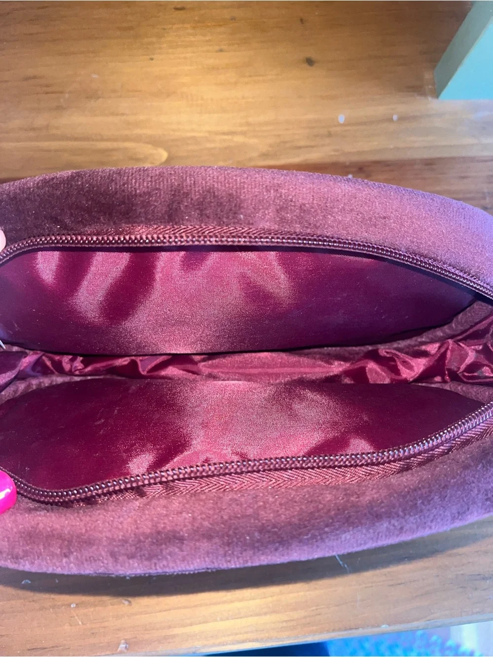 Quilted Velvet Wristlet Make Up Case Clutch in Plum